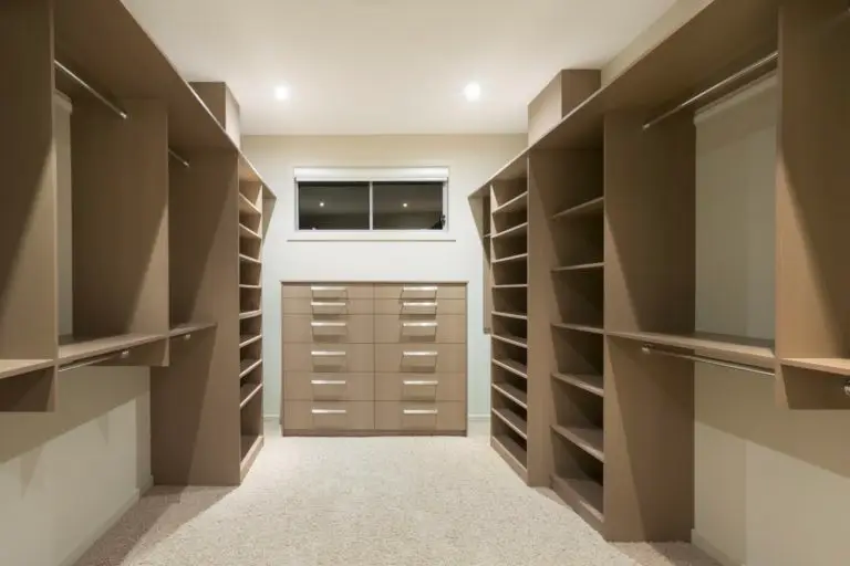 Big empty walk in wardrobe in luxurious house