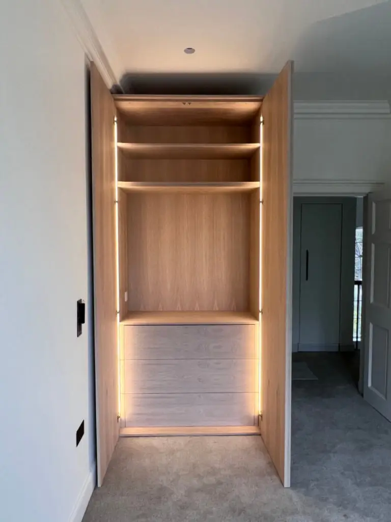 custom wardrobes with led lighting