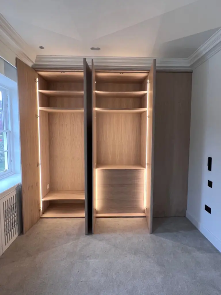 custom wardrobes with led lighting