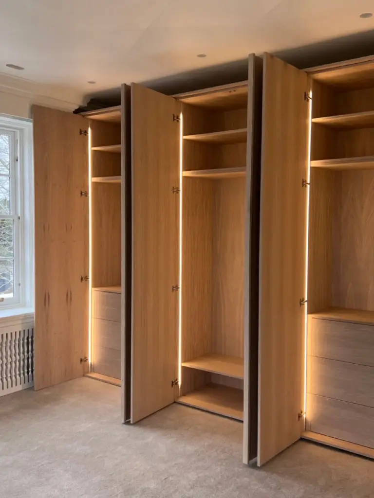 custom wardrobes with led lighting